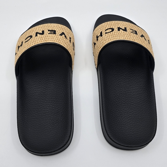 Givenchy Embroidered Logo Raffia Slide Sandals - Picture 7 of 12
